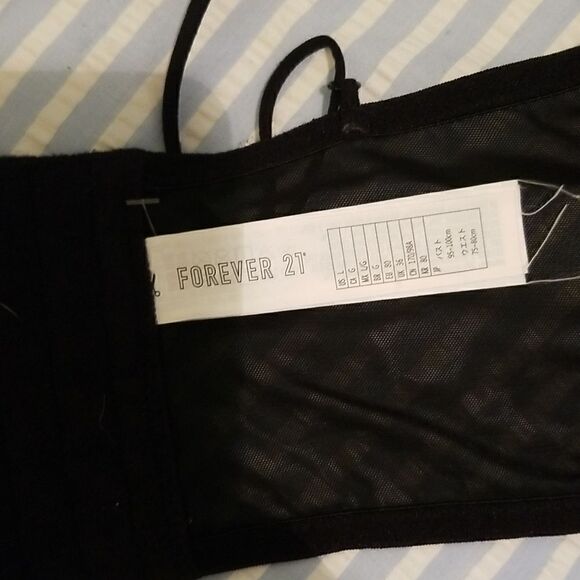 [F21] Black Bustier Corset Top Large - Picture 11 of 12